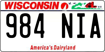 WI license plate 984NIA