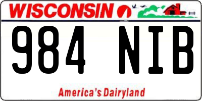 WI license plate 984NIB