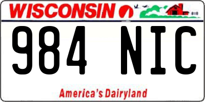 WI license plate 984NIC