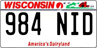 WI license plate 984NID