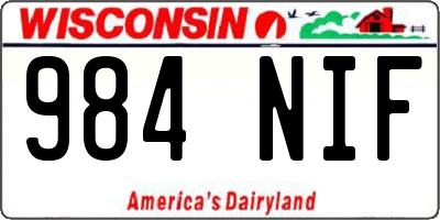 WI license plate 984NIF