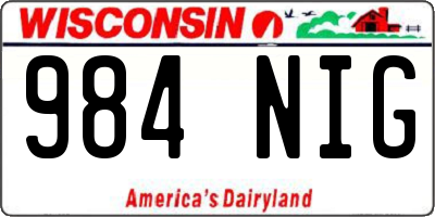 WI license plate 984NIG