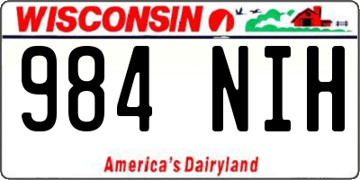WI license plate 984NIH