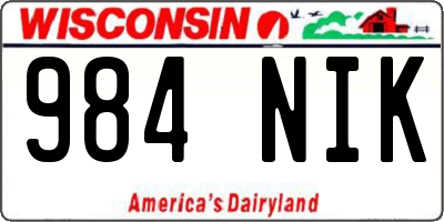 WI license plate 984NIK