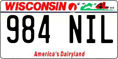 WI license plate 984NIL