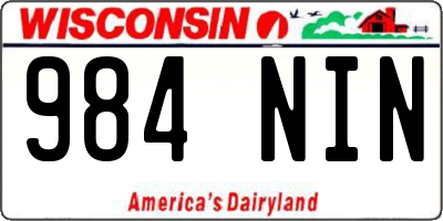 WI license plate 984NIN