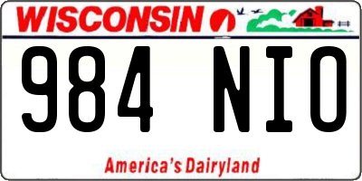 WI license plate 984NIO