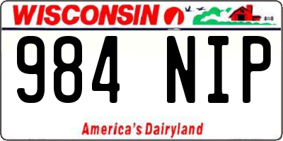 WI license plate 984NIP