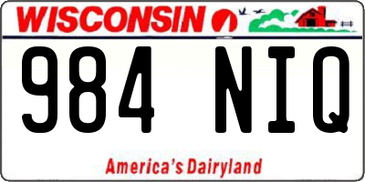 WI license plate 984NIQ