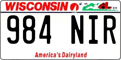 WI license plate 984NIR