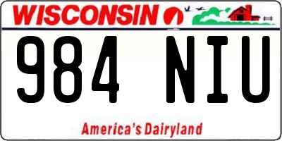 WI license plate 984NIU