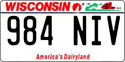 WI license plate 984NIV