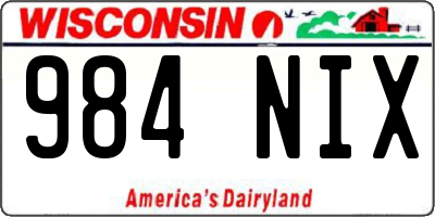 WI license plate 984NIX