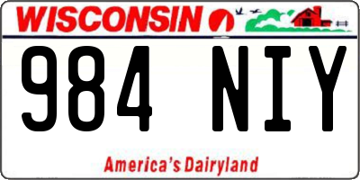 WI license plate 984NIY