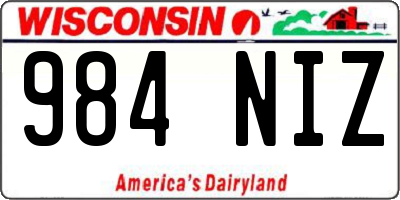 WI license plate 984NIZ
