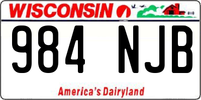 WI license plate 984NJB