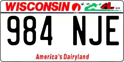 WI license plate 984NJE