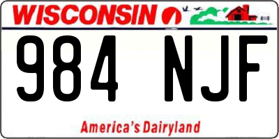 WI license plate 984NJF