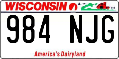 WI license plate 984NJG