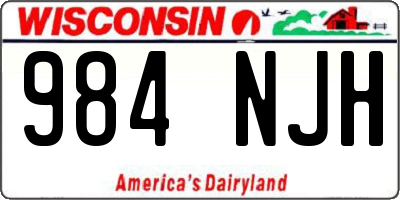 WI license plate 984NJH