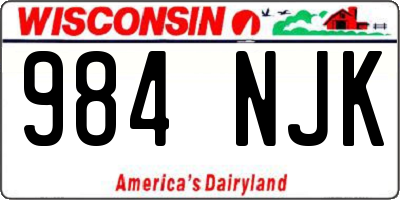 WI license plate 984NJK