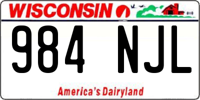 WI license plate 984NJL