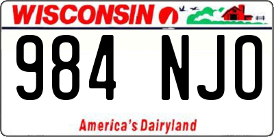 WI license plate 984NJO