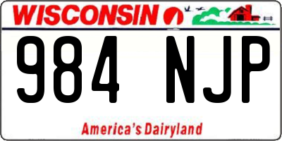 WI license plate 984NJP