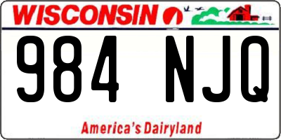 WI license plate 984NJQ