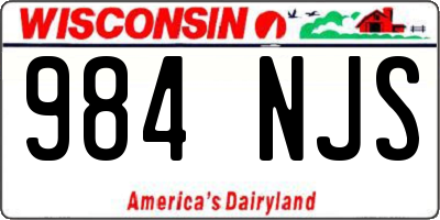 WI license plate 984NJS