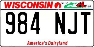 WI license plate 984NJT