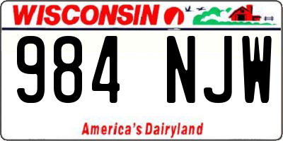 WI license plate 984NJW