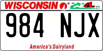 WI license plate 984NJX