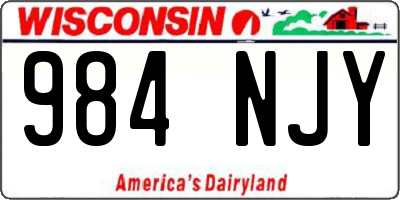 WI license plate 984NJY