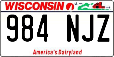 WI license plate 984NJZ