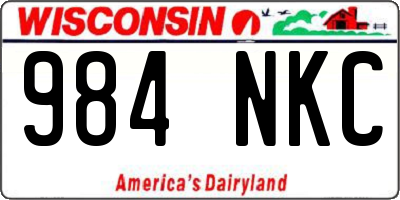 WI license plate 984NKC