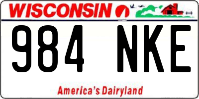 WI license plate 984NKE