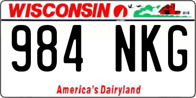 WI license plate 984NKG