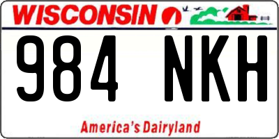 WI license plate 984NKH