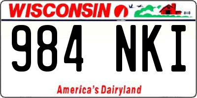 WI license plate 984NKI