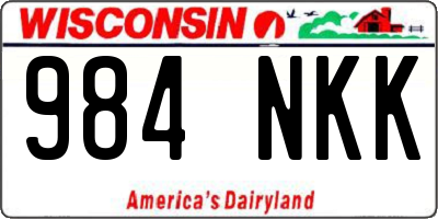 WI license plate 984NKK