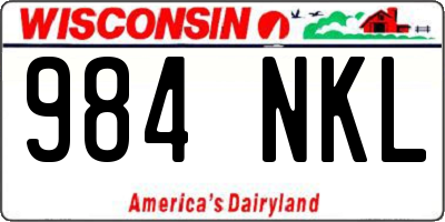 WI license plate 984NKL