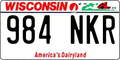 WI license plate 984NKR