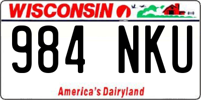 WI license plate 984NKU