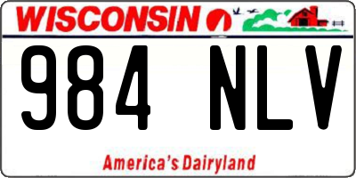 WI license plate 984NLV