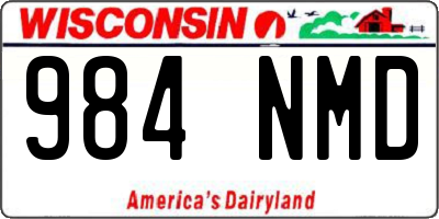 WI license plate 984NMD