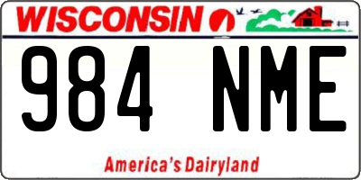 WI license plate 984NME