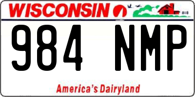 WI license plate 984NMP