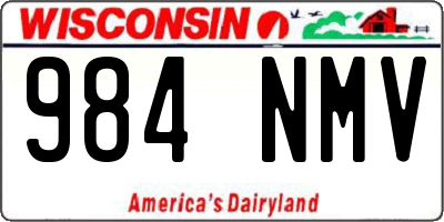 WI license plate 984NMV