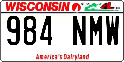 WI license plate 984NMW